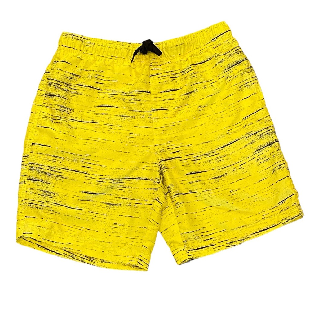 BROOKLYN CLOTH Men's Yellow Streaky Volley Swim Trunks Size Small